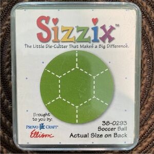 Sizzix Die Soccer Ball 38-0293 Small Green Cartridge Scrapbook Cut Paper Fabric